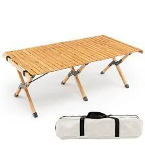 BOXED COSTWAY FOLDING ALUMINUM PICNIC TABLE ROLL-UP CAMPING TABLE WITH CARRY BAG