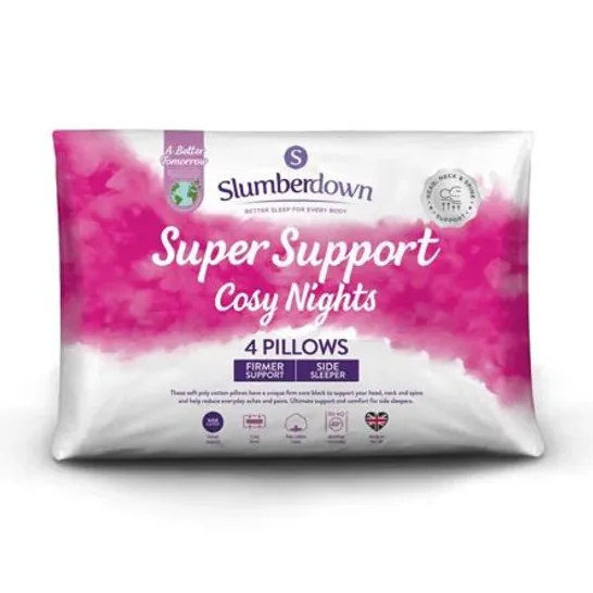 SLUMBERDOWN SUPER SUPPORT COSY NIGHTS FIRM SIDE SLEEPER PILLOW (SET OF 2)