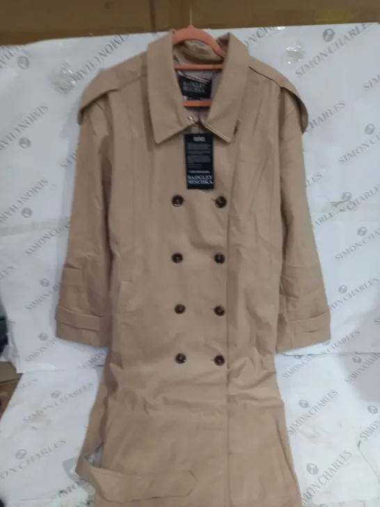 BADGLEY MISCHKA BEIGE TRENCH COAT VEGAN LEATHER SIZE 3XL