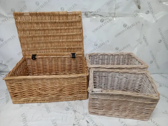 3 PIECE WICKER STORAGE SET