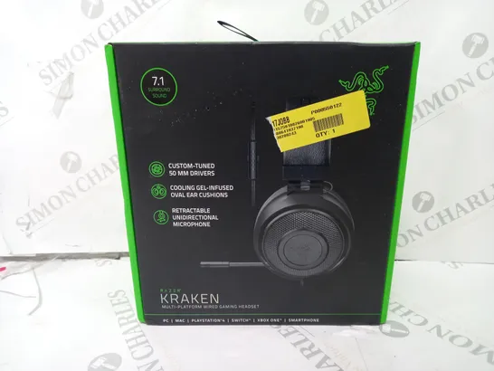  BOXED RAZER KRAKEN WIRED GAMING HEADSET - BLACK