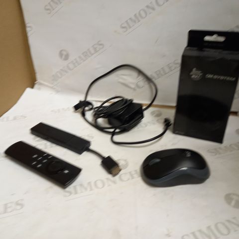 LOT OF APPROXIMATELY 15 ASSORTED ELECTRICAL ITEMS, TO INCLUDE FIRESTICK, BATTERY CHARGER, AC ADAPTER, ETC