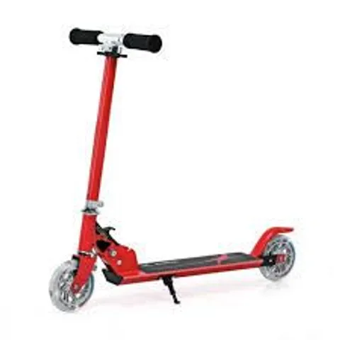 BOXED KIDS ALUMINUM FOLDING STUNT SCOOTER WITH LED WHEELS - RED