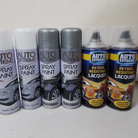 LOT OF APPROXIMATELY 45 CANS OF AEROSOLS TO INCLUDE SPRAY PAINTS AND PETROL RESISTANT LACQUER