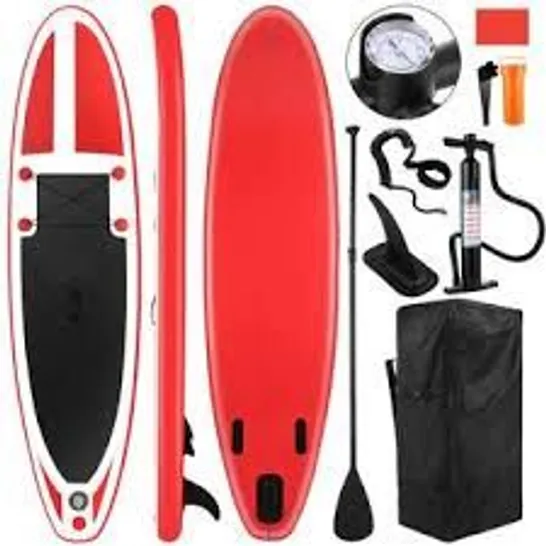 BOXED CAROMA SUN INFLATABLE STAND UP PADDLE BOARD SUP SURFBOARD SET - RED (1 BOX)