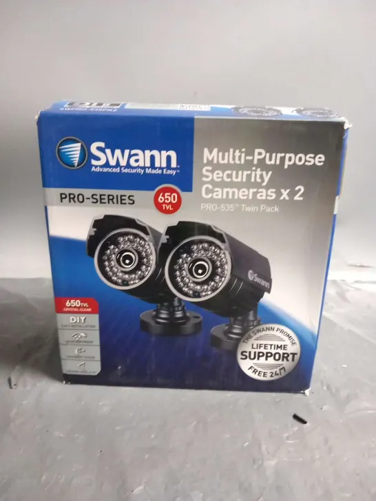 BOXED SWANN MULTI PURPOSE SECURITY CAMERAS X 2 PRO-535 TWIN PACK