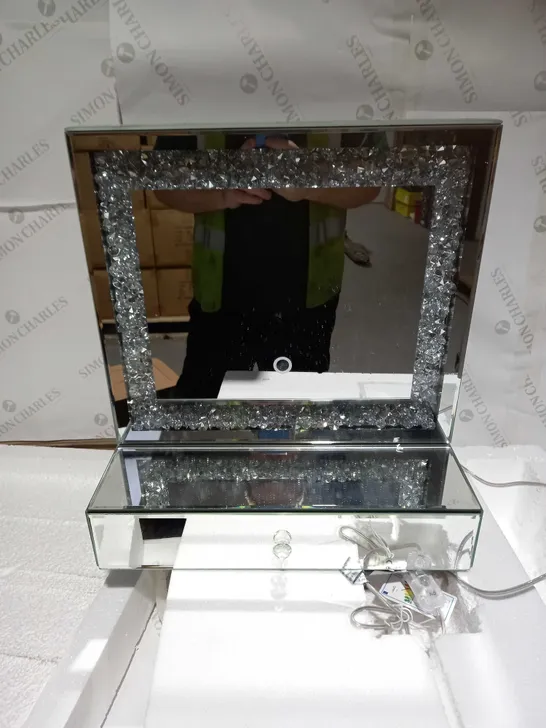 JULIEN MACDONALD LIGHT UP ENCAPSULATED CRYSTAL DRESSING TABLE MIRROR