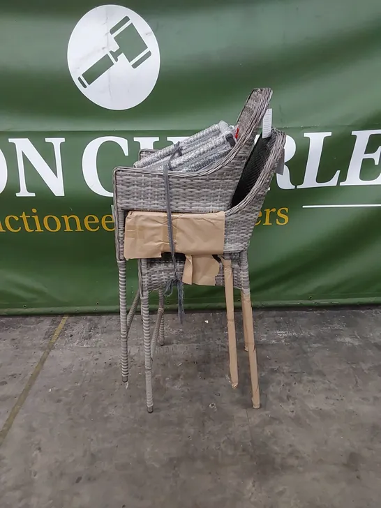 PAIR OF PORTO PATIO BAR STOOLS IN GREY