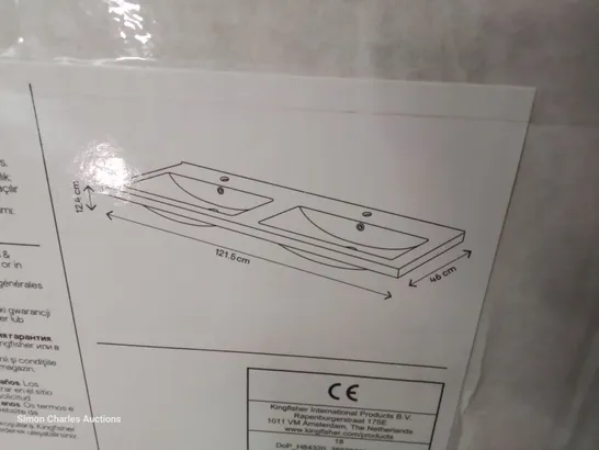 BOXED NIRA 120cm DOUBLE BOWL BASIN