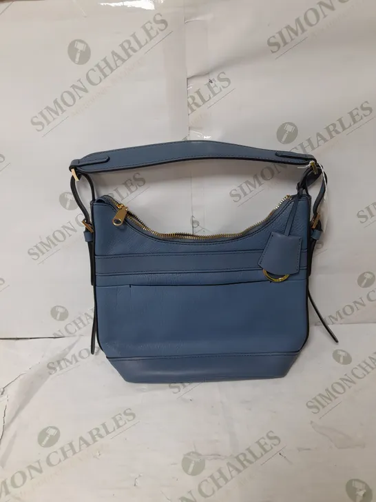 Radley LONDON HANDBAG IN BLUE WITH GOLD DETAILS