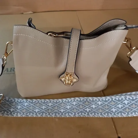 CREAM LEATHER LOOK BAG