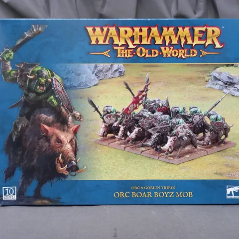 BOXED WARHAMMER THE OLD WORLD ORC & GOBLIN TRIBES ORC BOAR BOYZ MOB 10 MINIATURE SET