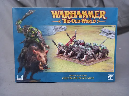 BOXED WARHAMMER THE OLD WORLD ORC & GOBLIN TRIBES ORC BOAR BOYZ MOB 10 MINIATURE SET