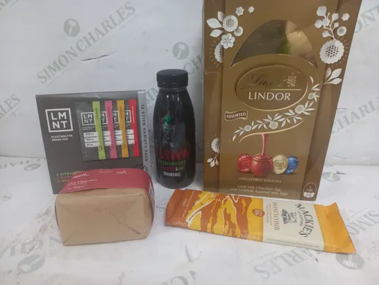 BOX OF APPROXIMATELY 10 ASSORTED ITEMS TO INCLUDE LINDOR, PRE WORKOUT, HONEYCOMB CHOCOLATE ETC