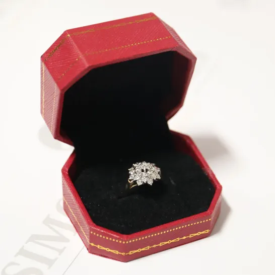 9CT GOLD DIAMOND CLUSTER RING