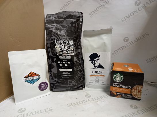 LOT OF 10 PACKS OF ASSORTED COFFEE BEANS/PODS/GROUNDS