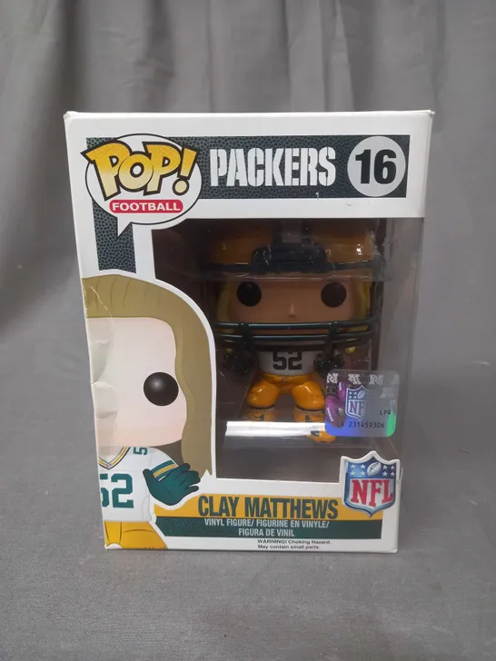 POP! FOOTBALL PACKERS - CLAY MATTHEWS VINYL FIGURE - 16