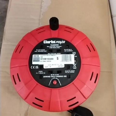 CLARKE POWER 4 SOCKET 10M CASSETTE CABLE REEL