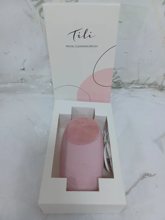 BOXED TILI FACIAL CLEANSING BRUSH LIGHT PINK