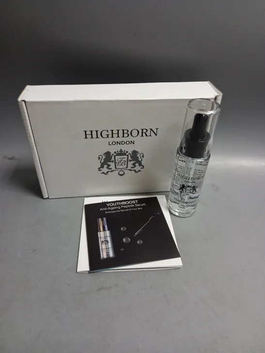 BOXED HIGHBORN LONDON YOUTHBOOST ANTI-AGEING PEPTIDE SERUM 30ML