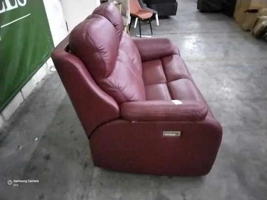 QUALITY BRITISH DESIGNER G PLAN KINGSBURY 2 SEATER ELECTRIC RECLINING CAPRI CLARET LEATHER 