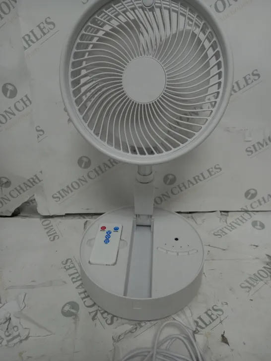 BELL & HOWELL OSCILLATING FOLDING RECHARGEABLE FAN, WHITE