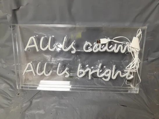 ALL IS CALM AND BRIGHT LIGHT CHRISTMAS DECORATION RRP £30