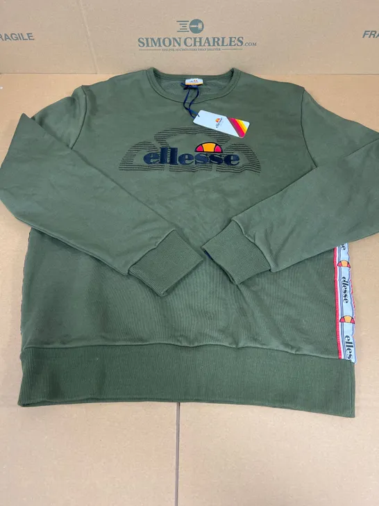 ELLESSE MEXICALI CREW NECK SWEATSHIRT IN KHAKI SIZE XL