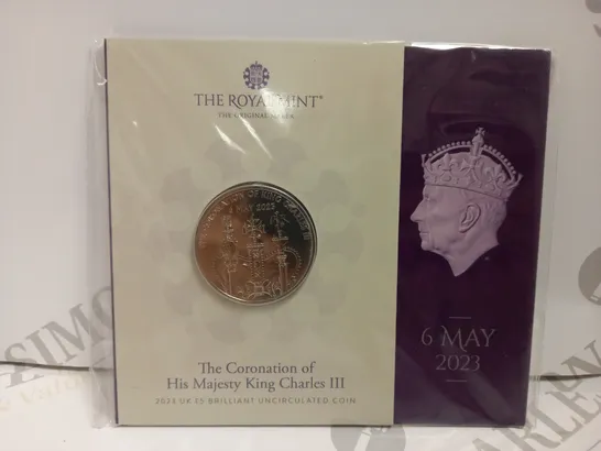 THE ROYAL MINT THE CORONATION OF HIS MAJESTY KING CHARLES III 2023 £5 COIN