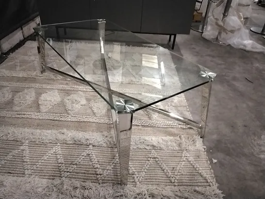 DESIGNER KESTERPORT KIMBERLEY LONG JOHN CHROME/GLASS COFFEE TABLE  RRP £696