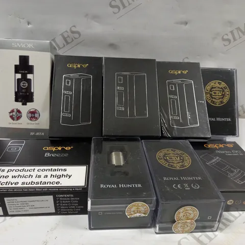 BOX OF ASSORTED ELECTRONIC CIGARETTES TO INCLUDE ASPIRE ETC