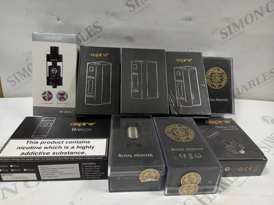 BOX OF ASSORTED ELECTRONIC CIGARETTES TO INCLUDE ASPIRE ETC