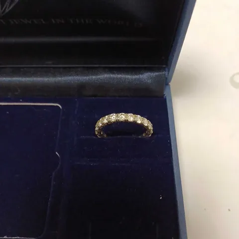 MOISSANITE 9CT GOLD 2 CARAT FULL ETERNITY RING - SIZE R