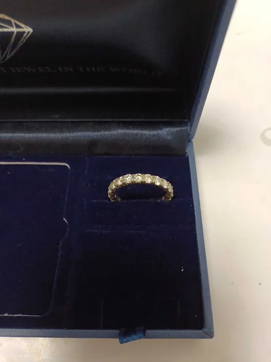 MOISSANITE 9CT GOLD 2 CARAT FULL ETERNITY RING - SIZE R RRP £859