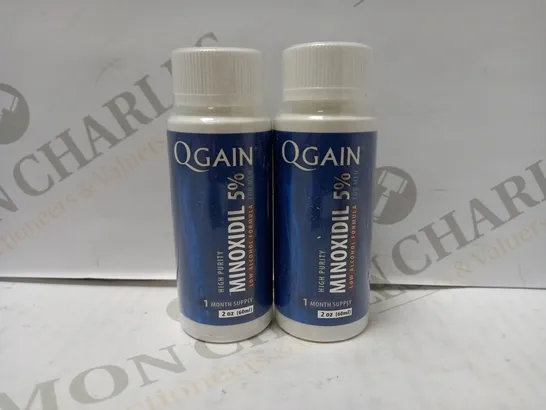 LOT OF 2 X 60ML QGAIN MINOXIDIL HAIR GROWTH LIQUID FOR MEN 