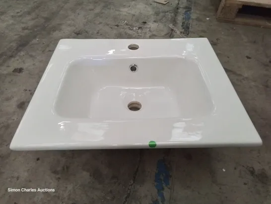 BOXED CANELLI CERAMIC SINGLE TAP VANITY BASIN WHITE 500 × 400mm