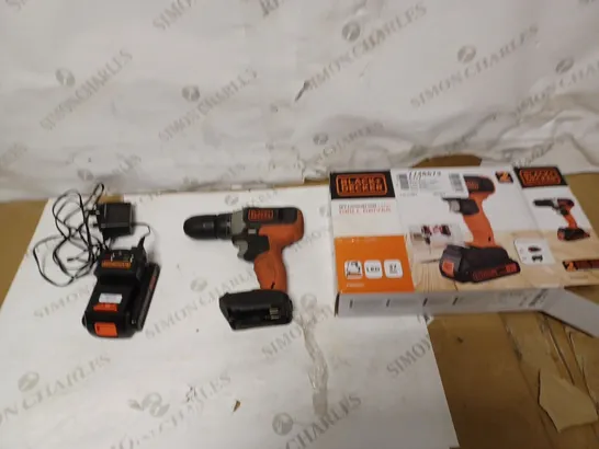 BLACK+ DECKER 18V LITHIUM ION DRILL DRIVER 