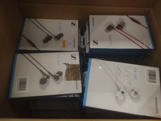 BOX OF 26 ASSORTED SENNHEISER CX100 & CX300S EARPHONES 