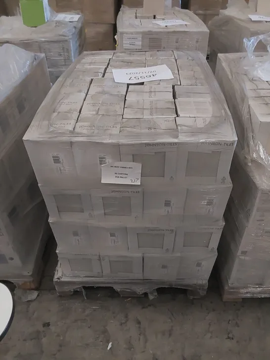 PALLET TO CONTAIN APPROX 96 X CARTONS OF JOHNSON PRISMATICS MICRO RICE/VICTORIANA GREEN GLAZED WALL TILES - 25 TILES PER CARTON // SIZE: 197 X 197 X 6.5mm