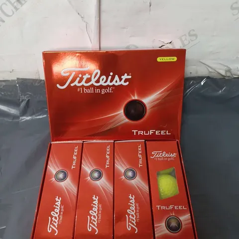 TITLEIST 12 TRUFEEL GOLF BALLS YELLOW