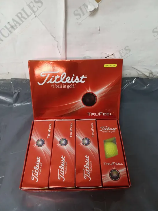 TITLEIST 12 TRUFEEL GOLF BALLS YELLOW