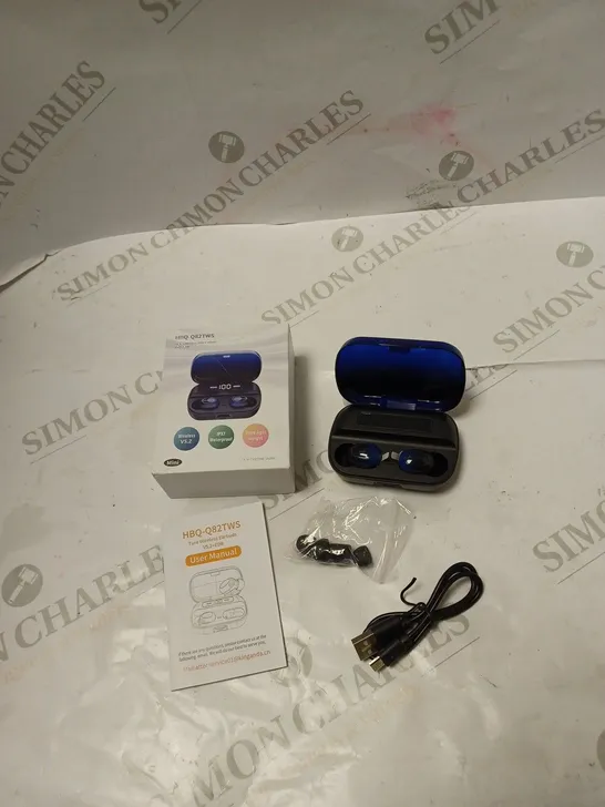 BOXED HBQ-Q82TWS BLUETOOTH WIRELESS EARBUDS WITH ACCESSORIES, USB CABLE AND MANUAL