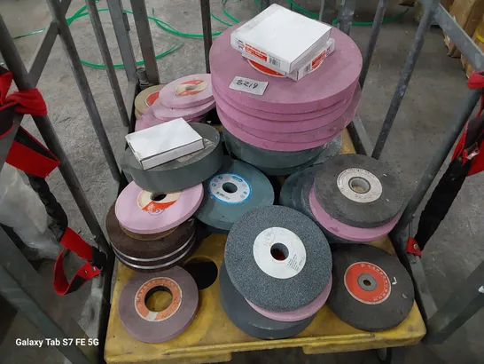 CAGE OF ASSORTED GRINDING WHEELS 