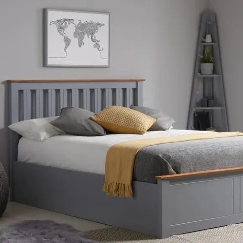 BOXED 150CM PHOENIX OTTOMAN BED STONE GREY (3 OF 4 BOXES)