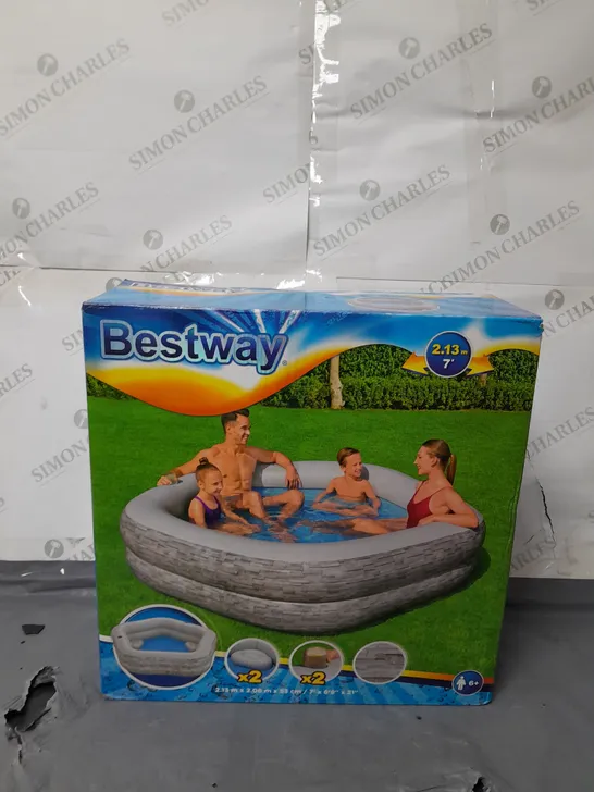 BOXED BESTWAY TRUPRINT STONE FAMILY POOL