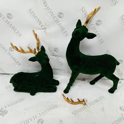 ALISON CORK SET OF 2 VELVET HENRY STAGS