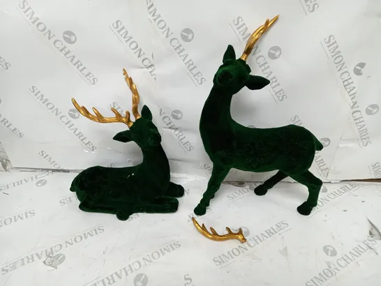 ALISON CORK SET OF 2 VELVET HENRY STAGS