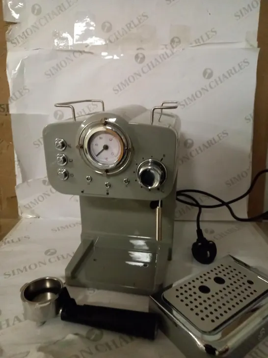 SWAN RETRO PUMP ESPRESSO COFFEE MACHINE - GREY