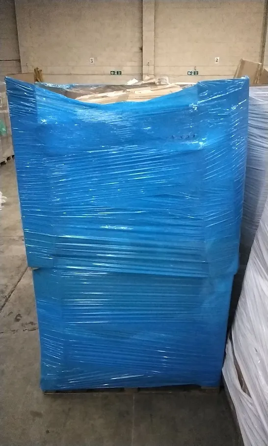 PALLET OF ASSORTED ITEMS INCLUDING HIMALAYAN PINK SALT, STACKABLE SPIN MOP, MUTE SEAT COVER, ASH VACUUM AND NON-WOVEN FABRIC SHOE RACK