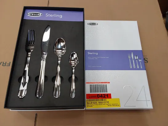 BOXED STELLAR STERLING 24 PIECE STAINLESS STEEL CUTLERY SET - SERVICE FOR 8 (1 BOX)